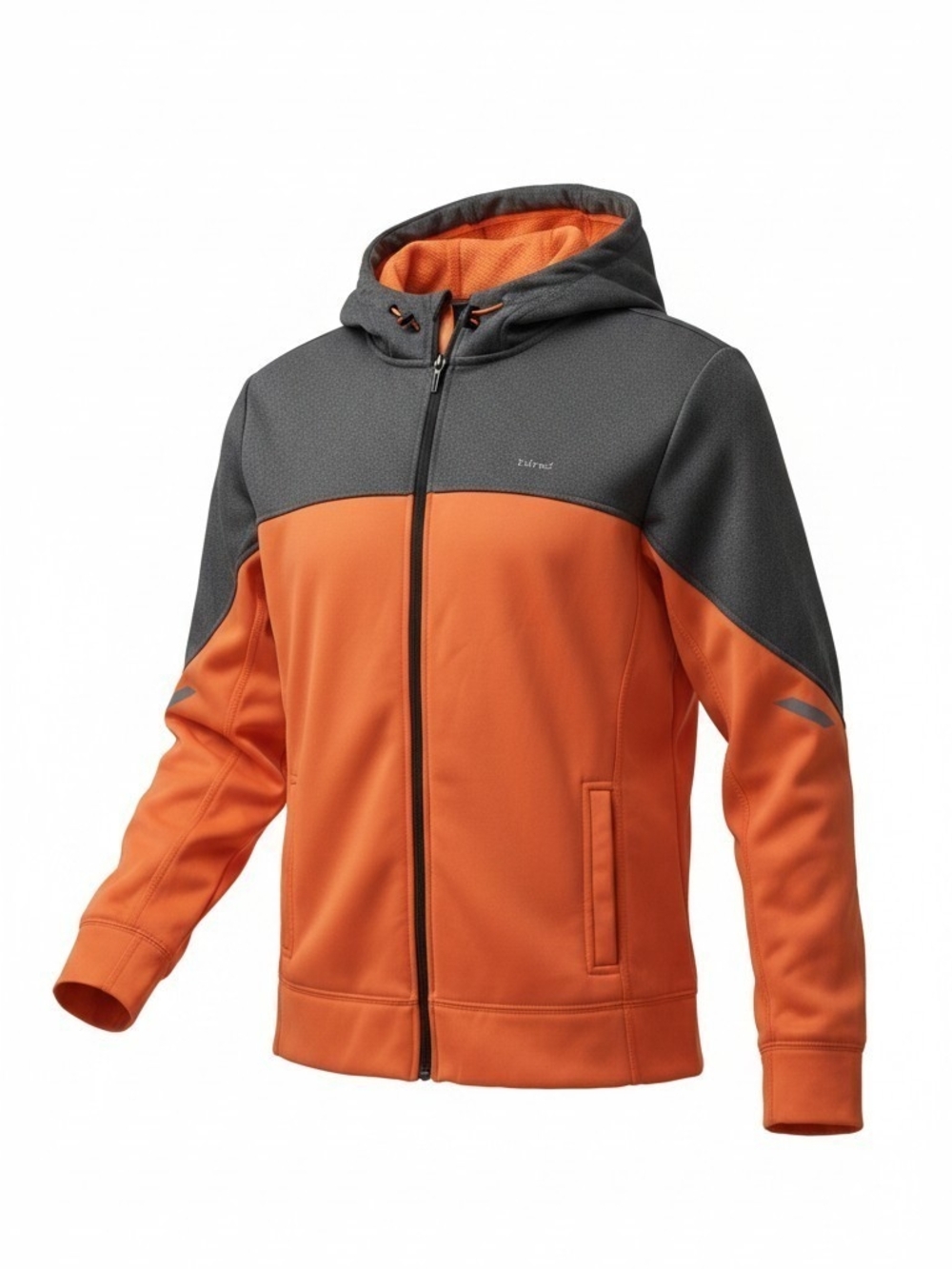Hind Orange and Dark Gray Hooded Zip Performance Jacket